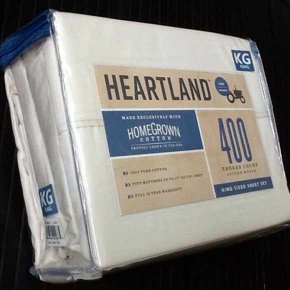 Heartland Other - IVORY 4-pc Heartland Cotton Sateen King Sheet Set